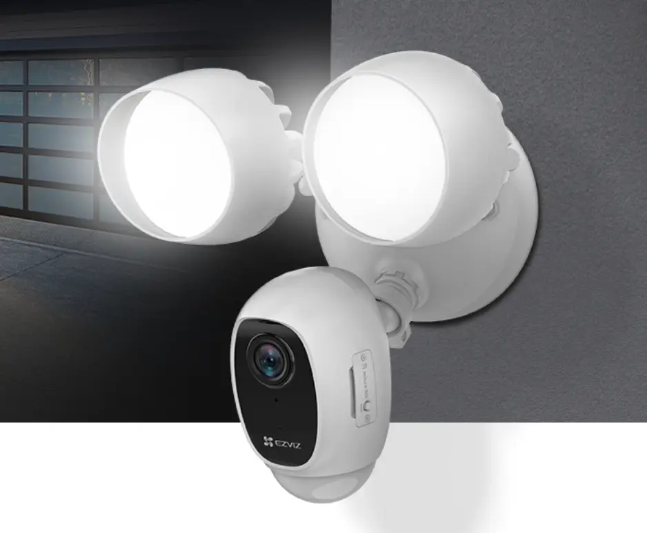 CAMARA DE SEGURIDAD INTILIGENTE CON LUZ EZVIZ LC1C  (Blanco, 64 GB)